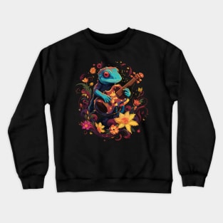 Salamander Playing Violin Crewneck Sweatshirt